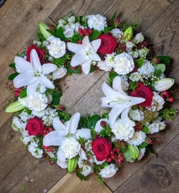 White & Red Wreath